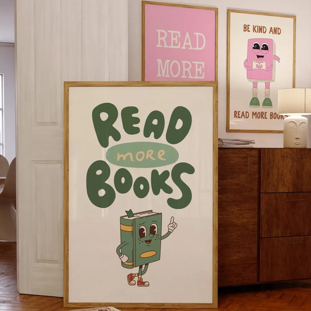 Read More Books Art Print, Classroom Wall Decor