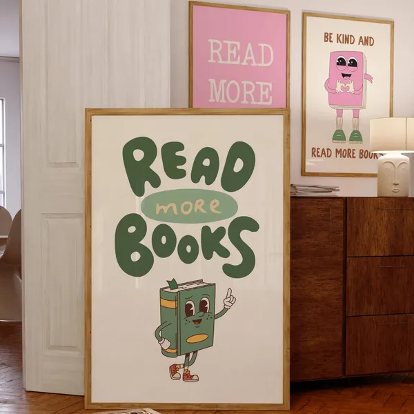 Read More Books Art Print, Classroom Wall Decor