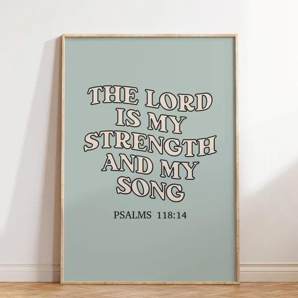 Retro Christian Psalms Verse Art Print, Bible Decor