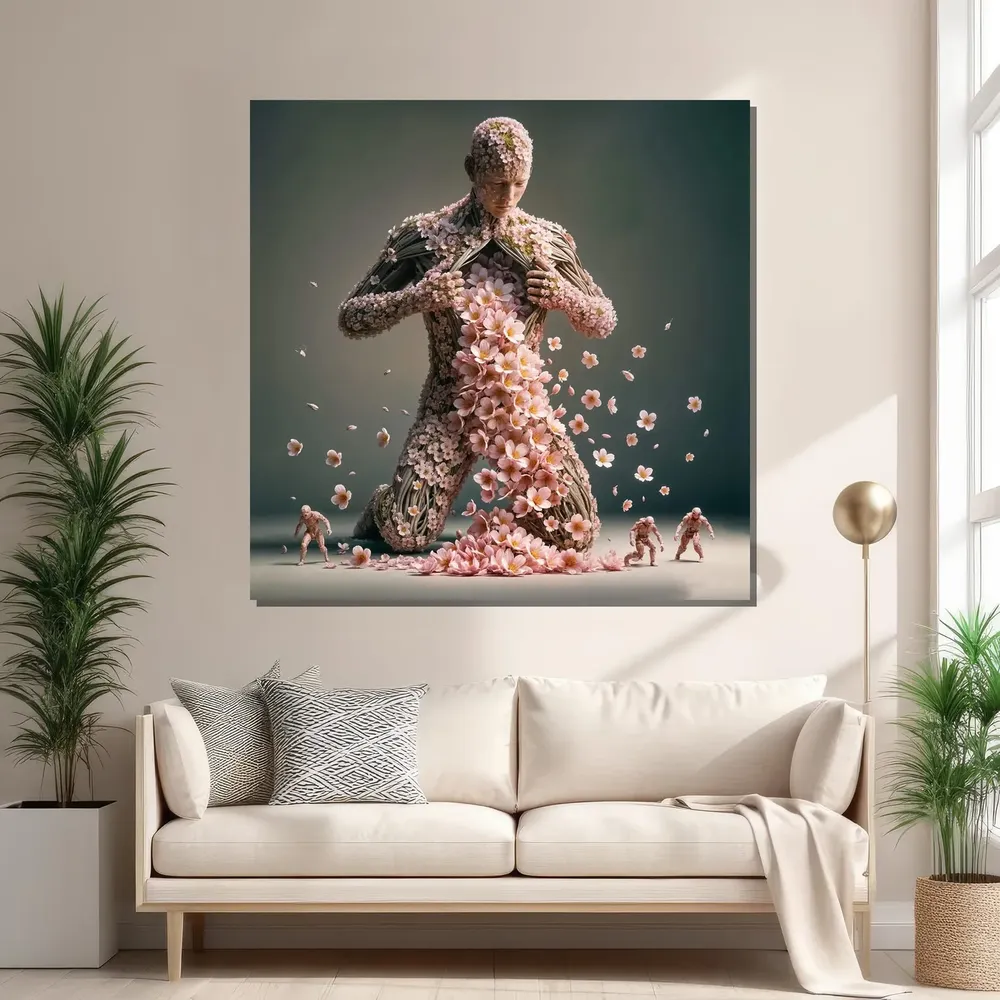 Surreal Floral Human Figure Art Print - Image 2