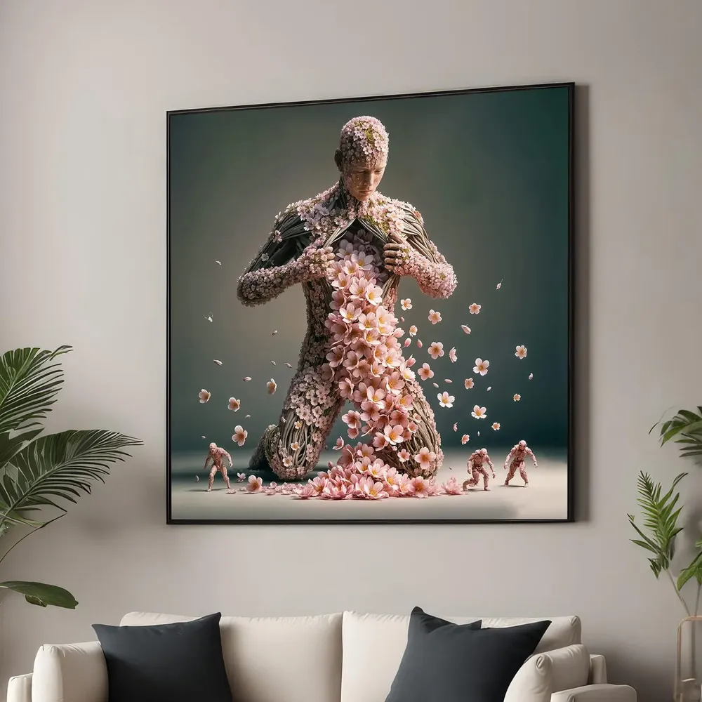 Surreal Floral Human Figure Art Print