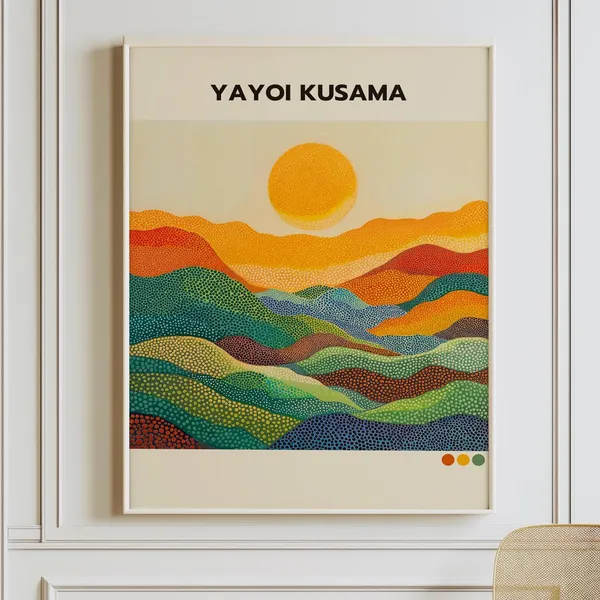 Yayoi Kusama Wave Print, Japandi Art Poster
