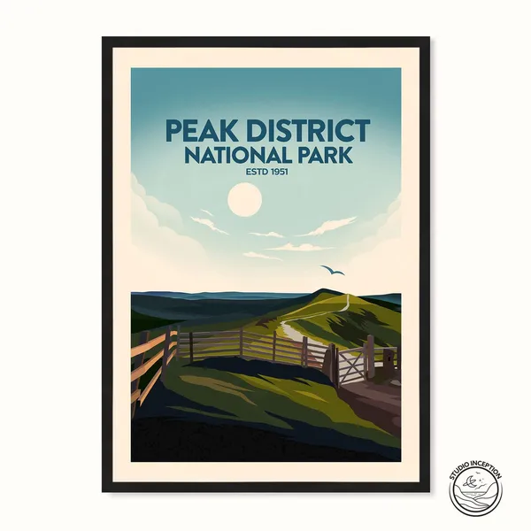Peak District National Park Travel Poster Print