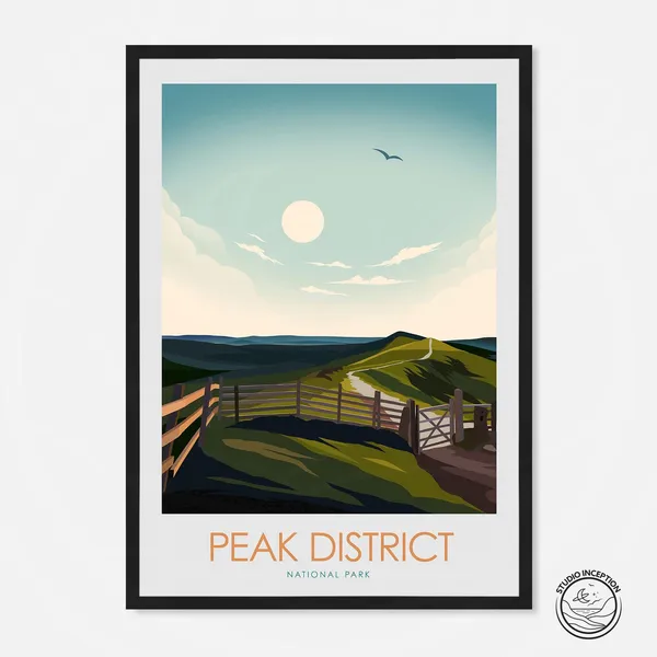 Peak District Mam Tor Travel Poster, England