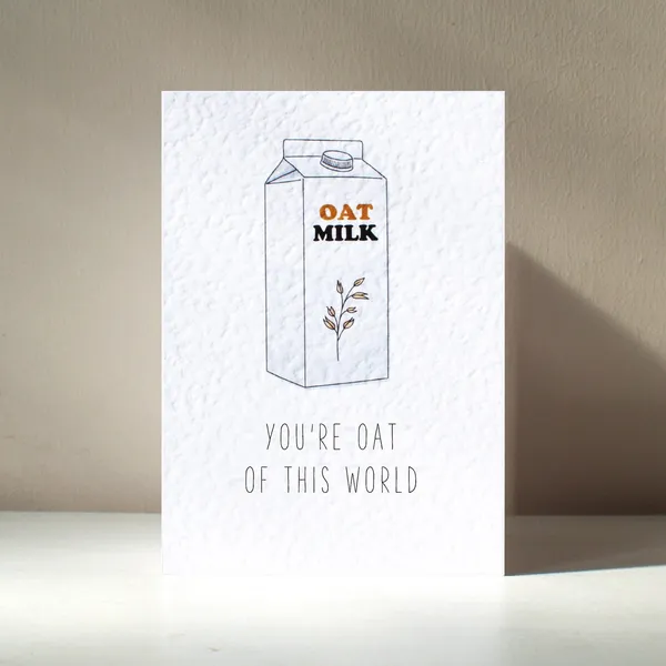 Oat Of This World Personalised Coffee Pun Art Print