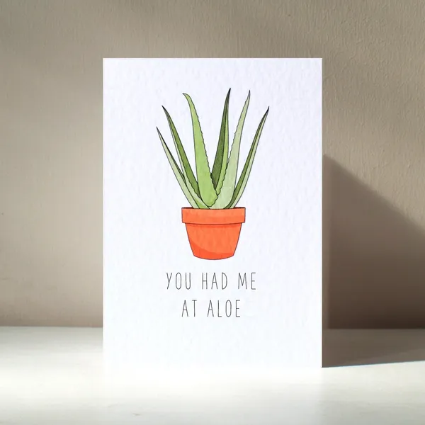 Personalised Aloe Vera House Plant Pun Art Print