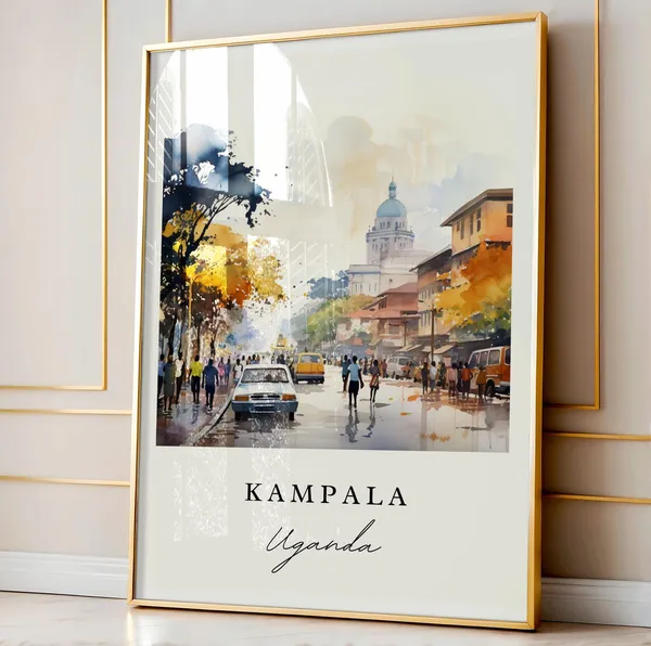 Kampala Uganda Travel Poster, Custom Text Gift