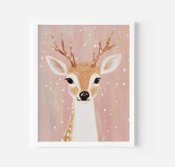 Reindeer Print, Winter Nursery Decor Art Print