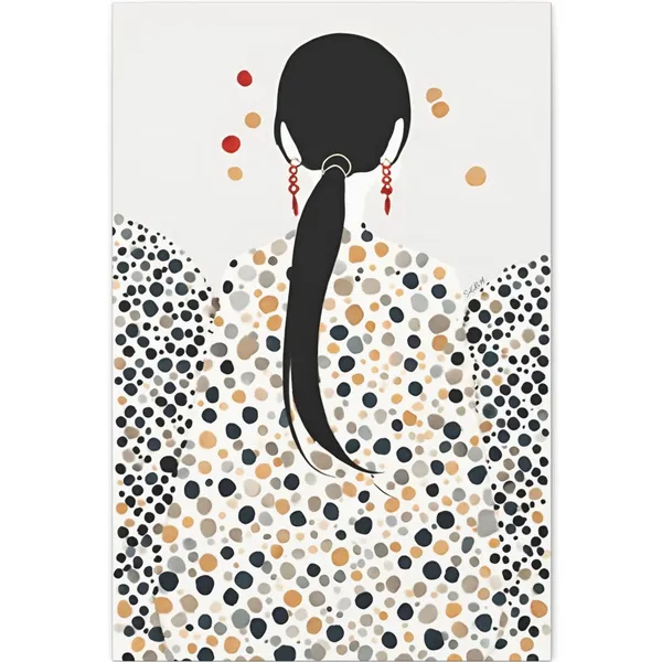 Japandi Pop Dots 2 Minimalist Ink Wash Art Print