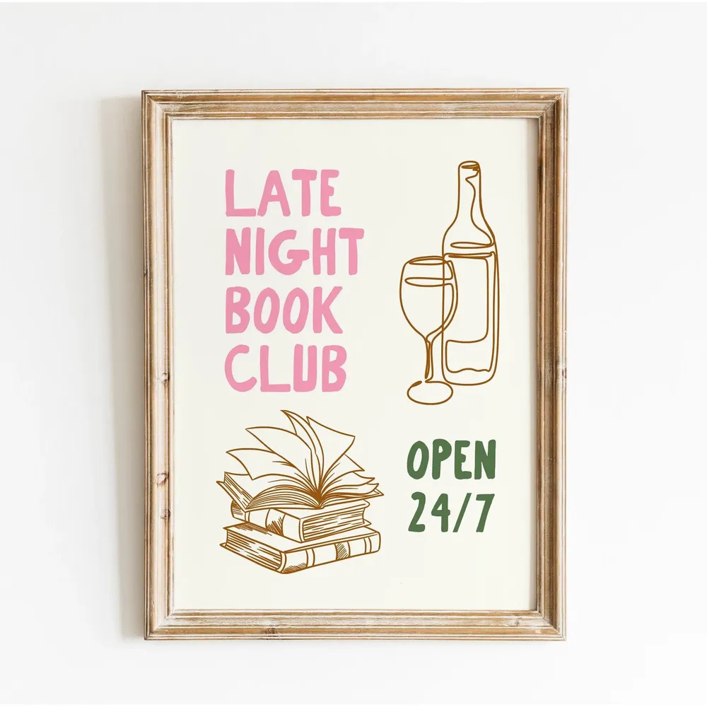Late Night Book Club Poster, Gift For Reading Lover - Image 2