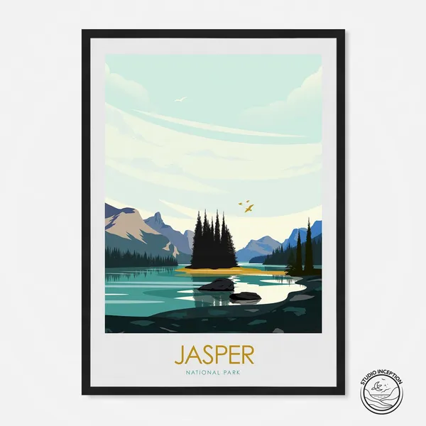 Jasper National Park Travel Poster, Canada Art Print