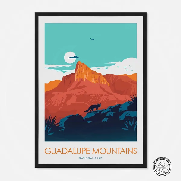 Guadalupe Mountains National Park Minimalist Art Print