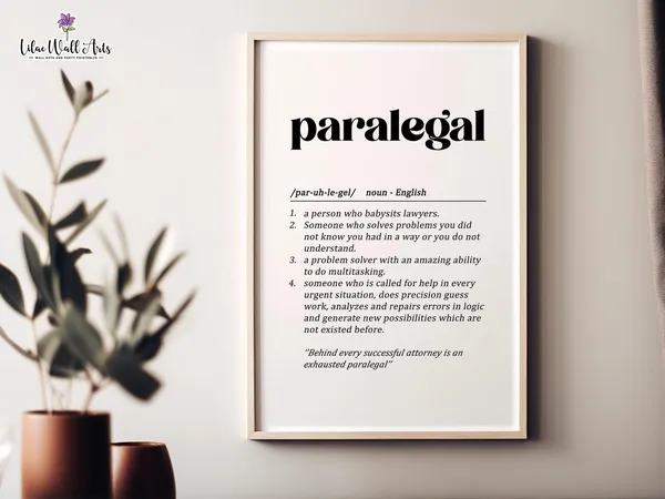 Paralegal Definition Lawyer Gift Wall Art Print