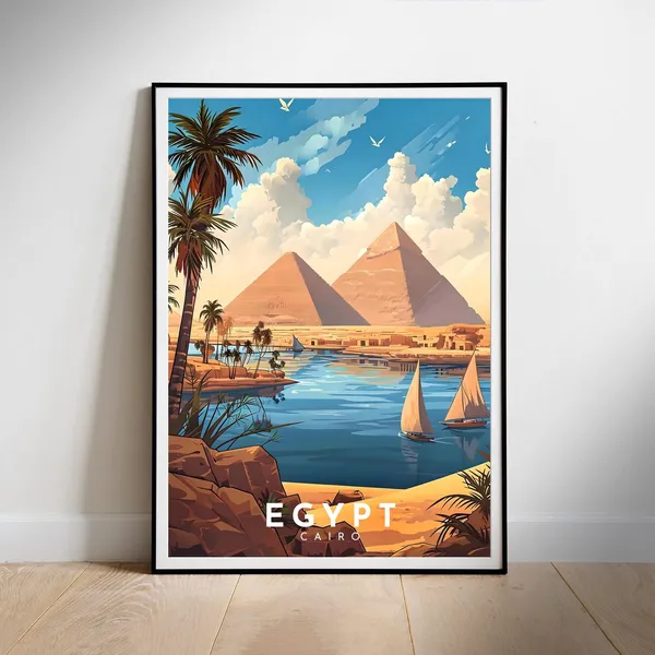 Egypt Travel Poster, Cairo Travel Poster Print