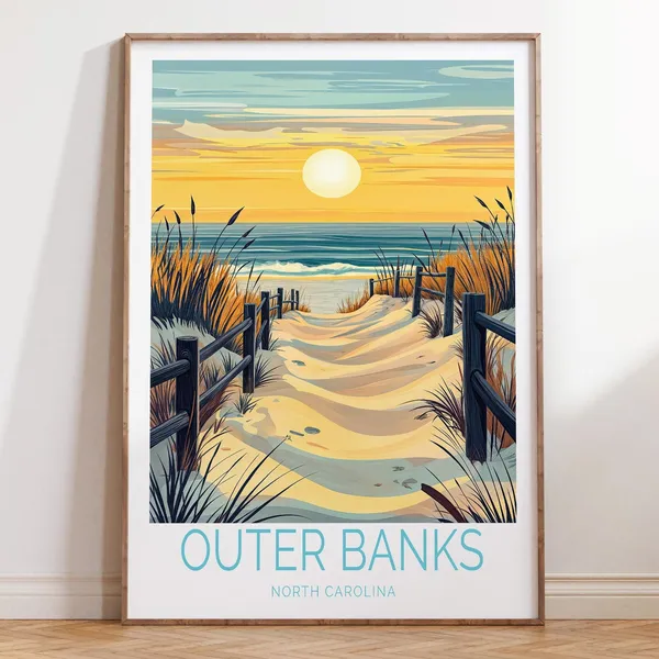 Outer Banks North Carolina Travel Poster, Travel Print