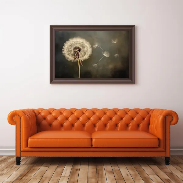 Dandelion Antique Oil Painting, Gothic Floral Art