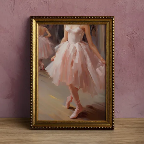 Vintage Ballerina Dress Art Print, Preppy Ballet