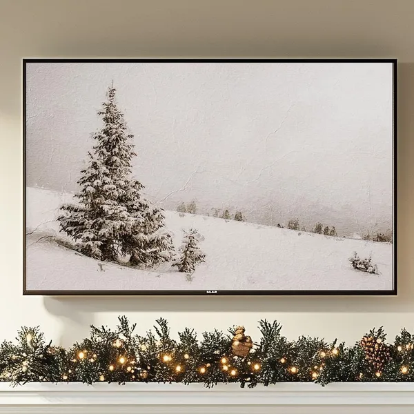 Christmas Winter Landscape Art Print, Farmhouse Decor