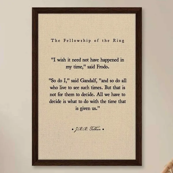 Lord Of The Rings Quote Art Print, Fantasy Books