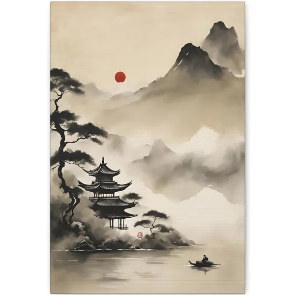 Japandi Zen Minimalist Japanese Ink Wash Print