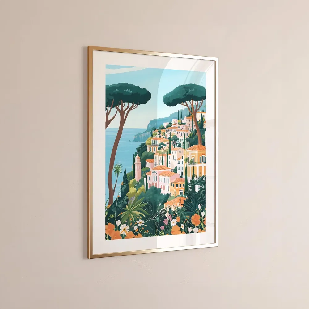 Ravello Amalfi Coast Watercolor Poster - Image 2