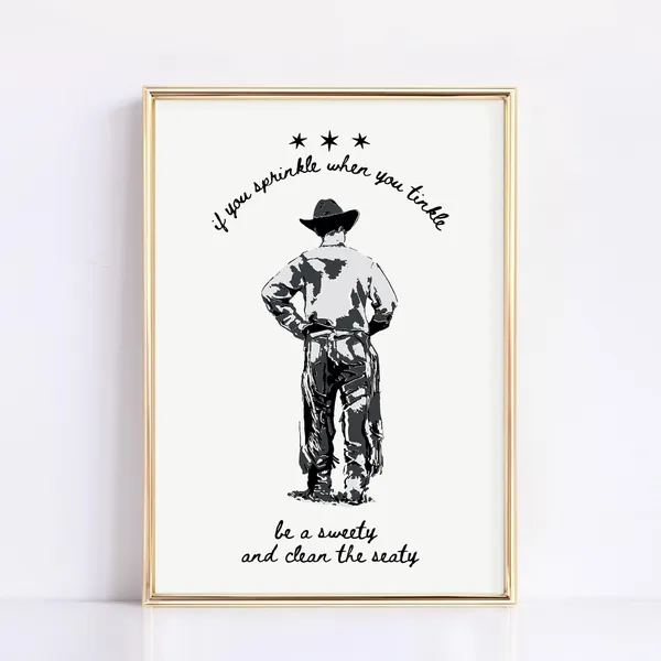 If You Sprinkle Western Bathroom Art Print