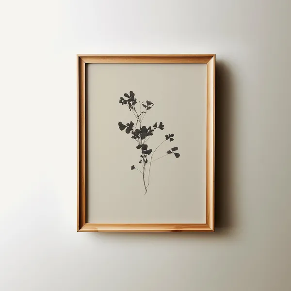 Minimalist Botanical Painting Art Print, Vintage Neutral