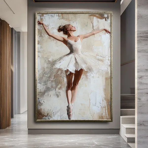 Abstract Ballerina Art Print, Elegant Dance Decor
