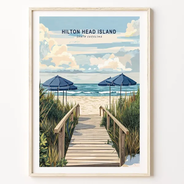 Hilton Island South Carolina Travel Poster, Wall Art