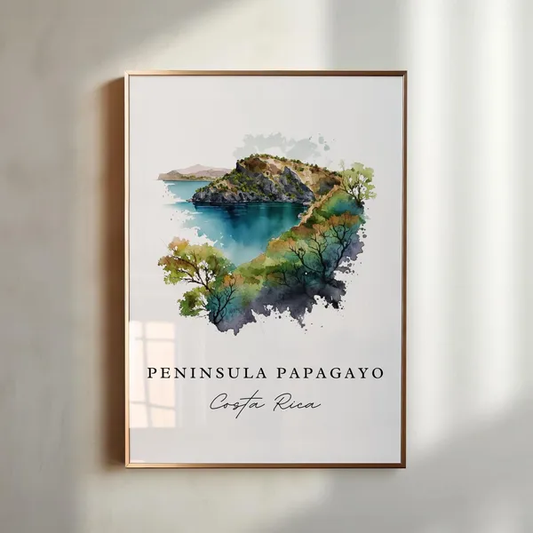 Peninsula Papagayo Costa Rica Travel Poster Art