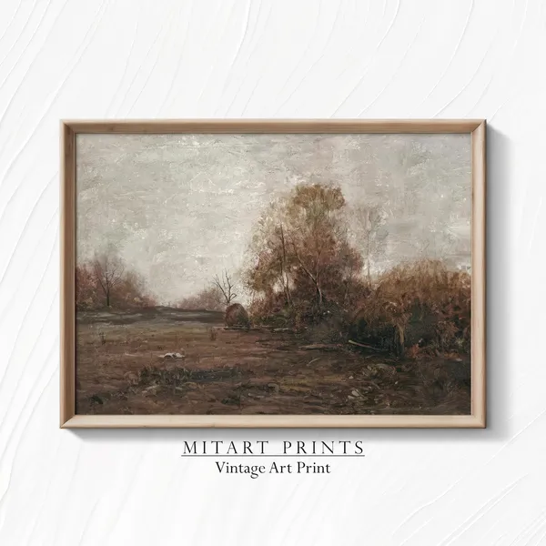 Rustic Vintage Autumn Landscape Art Print