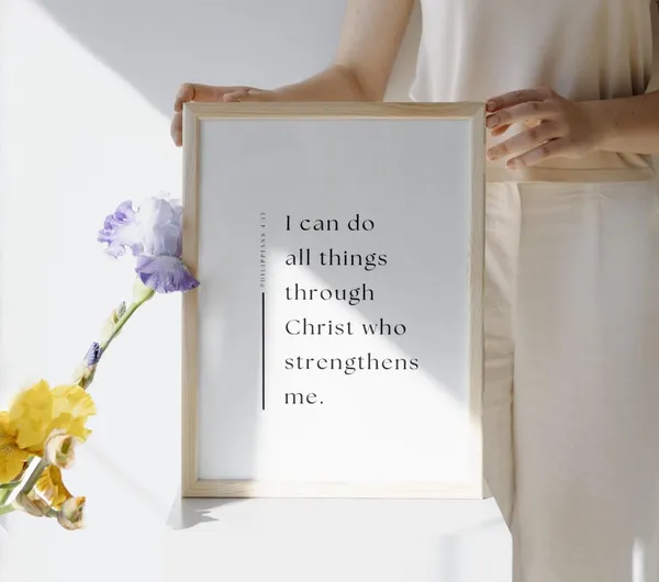 Philippians 4:13 Through Christ Wall Art Print