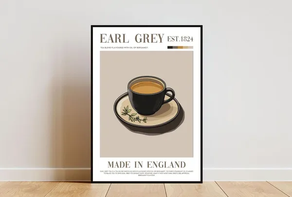 Earl Grey Tea Kitchen Art Print, Tea Poster