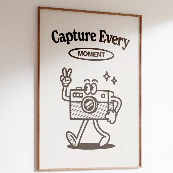 Retro Camera Art Print, Vintage Photography Quote