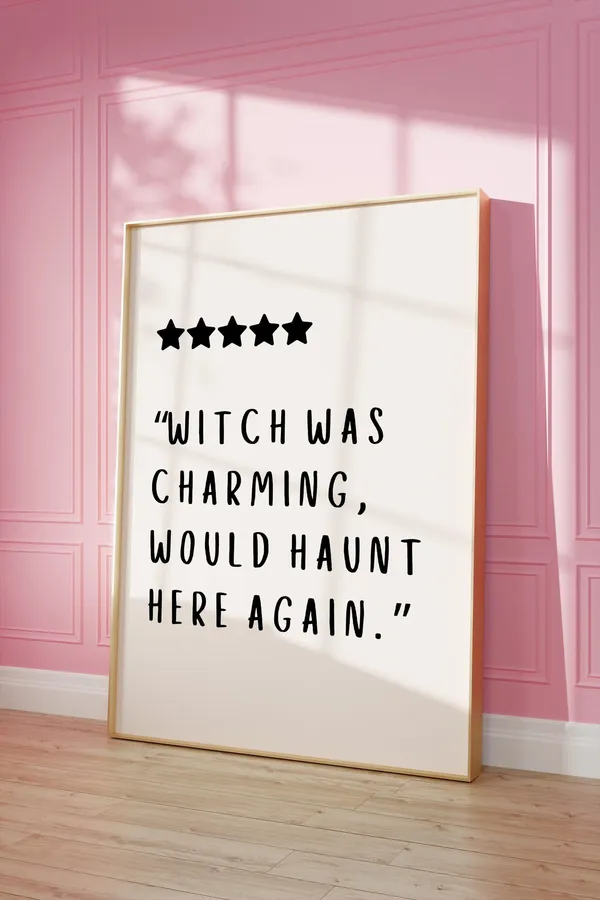 Cute Halloween Quote Poster, Quirky Witch Decor
