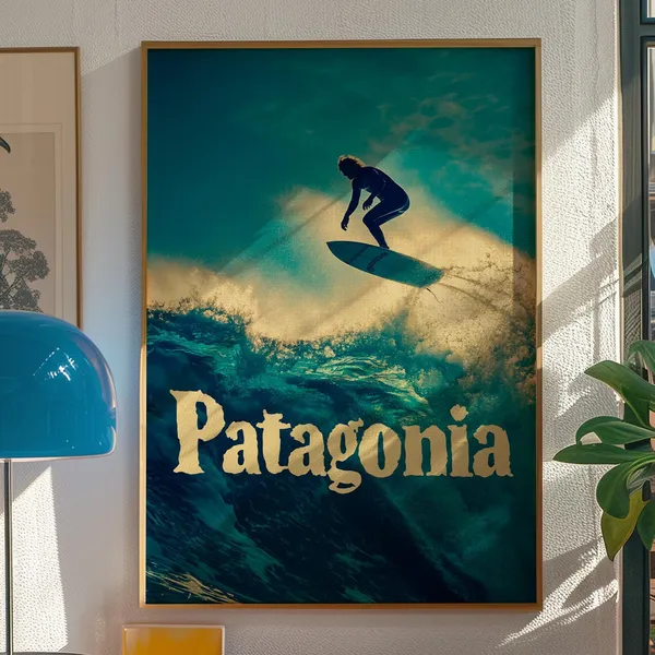 Patagonia Surf Adventure Vintage Travel Poster