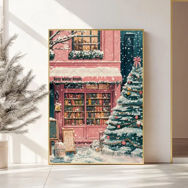 Winter Bookstore, NYC Bookshop Travel Poster
