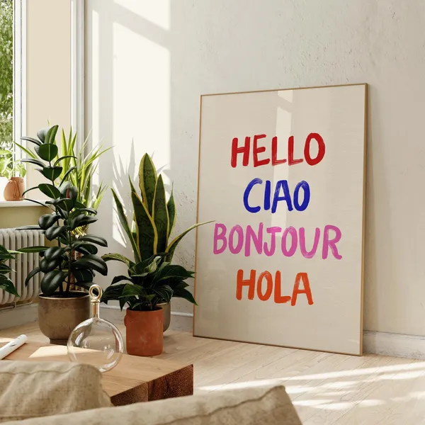 Ciao Welcome Typography Art Print for Hallways