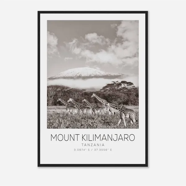 Mount Kilimanjaro Tanzania Minimalist Travel Poster