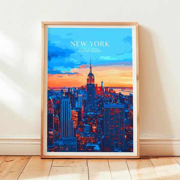 New York Travel Poster, USA Wall Art Art Print