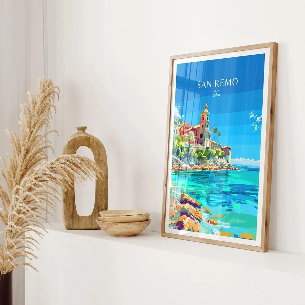 San Remo Travel Poster, Italy Art Print - Image 2