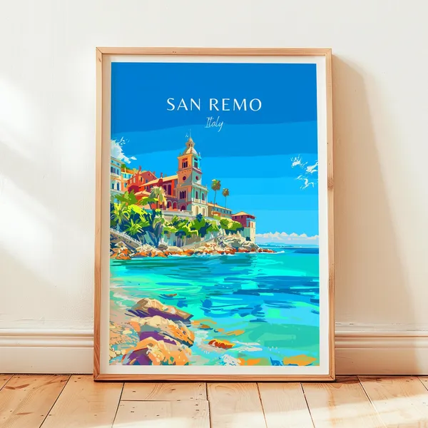 San Remo Travel Poster, Italy Art Print