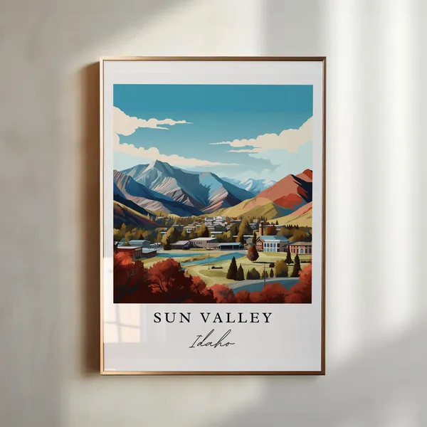 Sun Valley Idaho Travel Poster, Custom Text