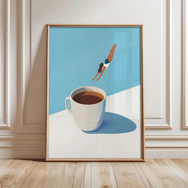 Coffee Diver Good Morning Kitchen Art Print