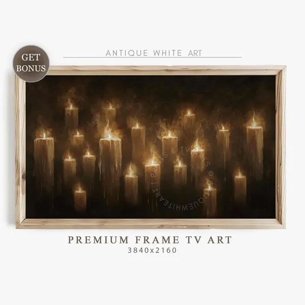 Halloween Spooky Frame TV Art, Candle Decor