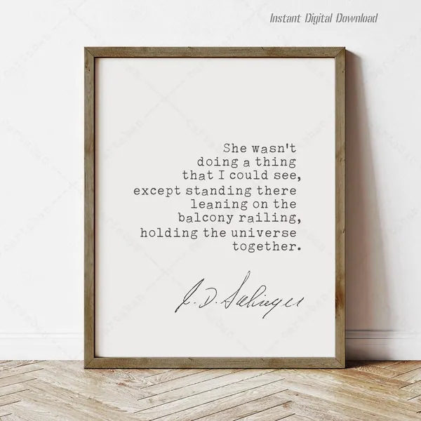 J.D. Salinger Quote Art Print, Reading Nook Decor