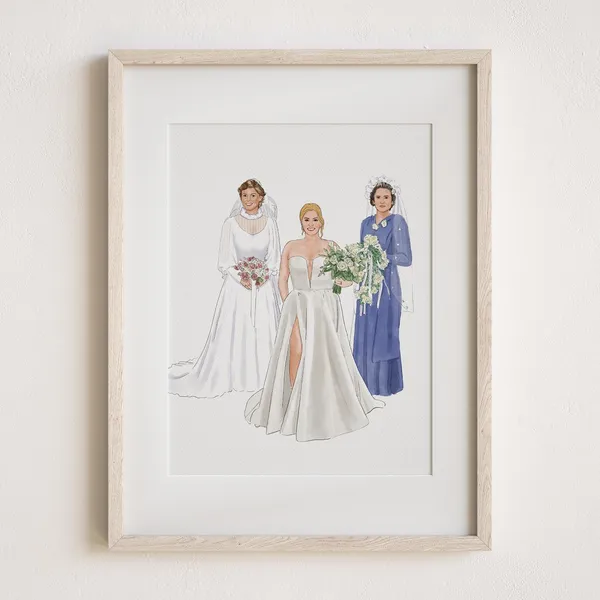 Custom Bride And Mother Portrait Art Print