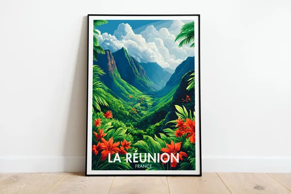 Reunion Island Travel Poster, Cirque De Mafate
