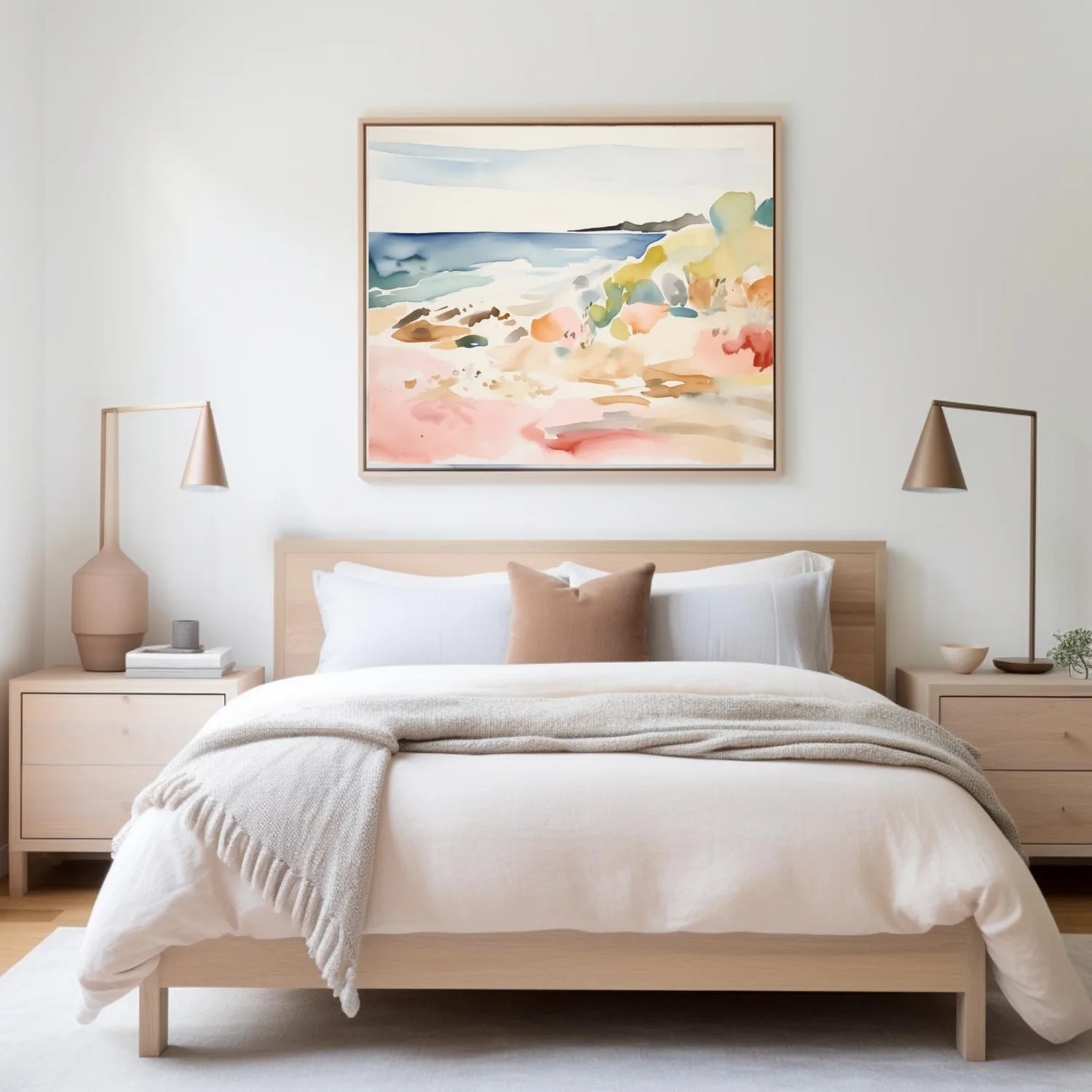 Abstract Coastal Landscape Beach Art Print, Watercolor - Image 2