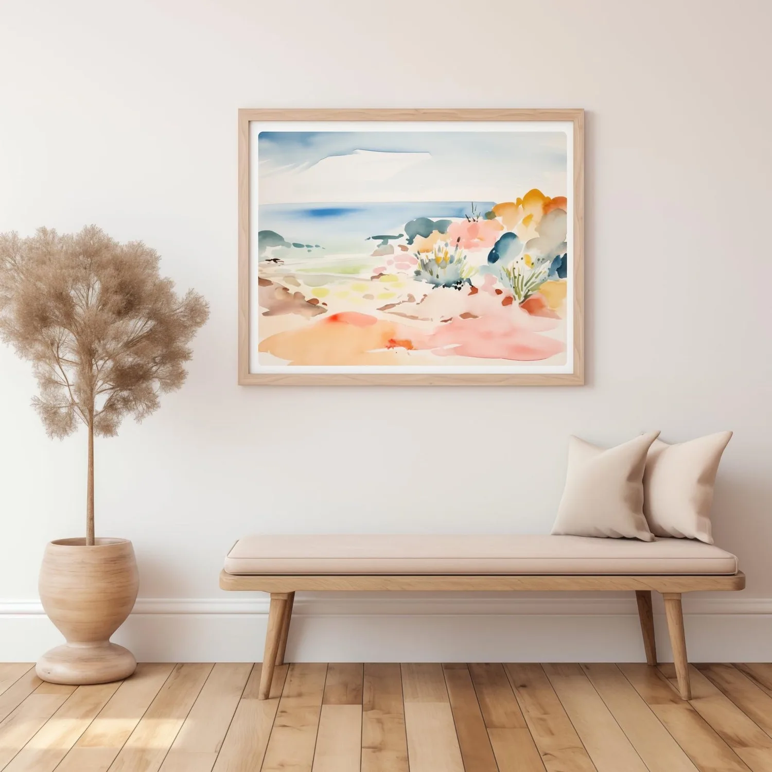 Abstract Watercolor Seascape Coastal Landscape Art Print - Image 3